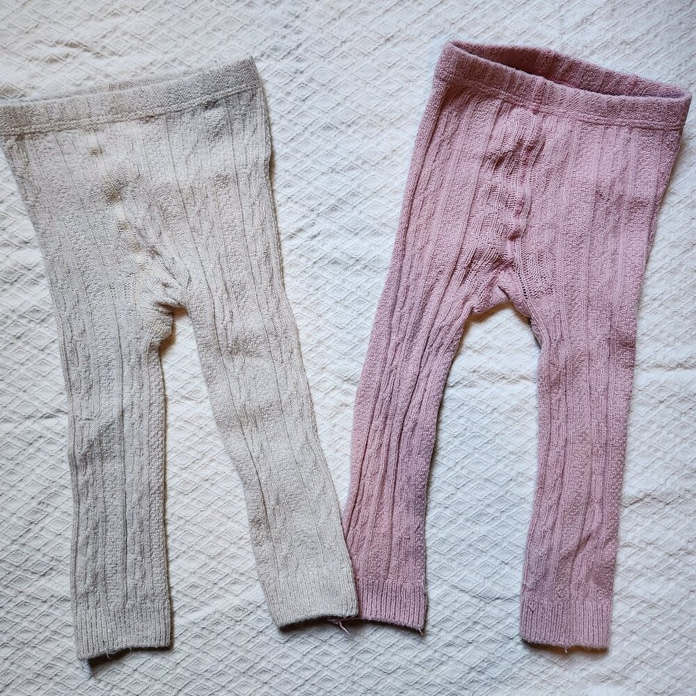 Footless cable knit tights